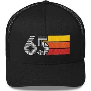 65 1965 Vintage Retro Embroidered Trucker Hat Cap, 60th Birthday Unisex Hat Gift